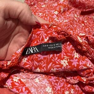 Zara Red Floral Dress
